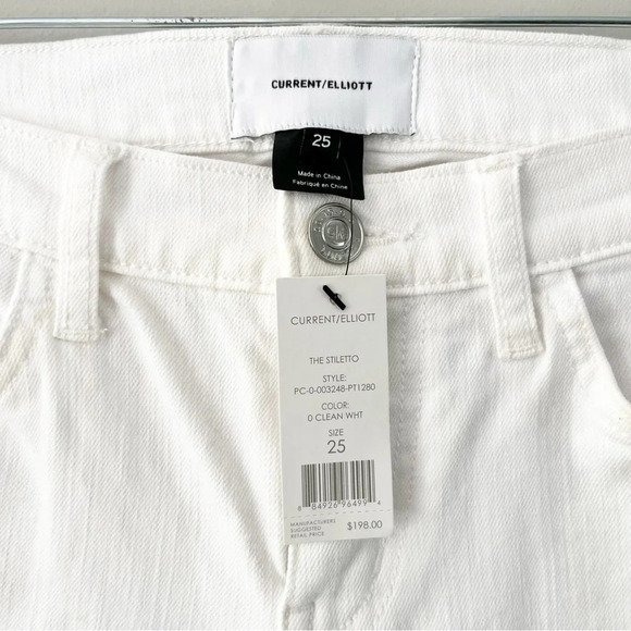 NWT Current/Elliott The Stiletto White Skinny Denim Jeans Size 25 - Picture 4 of 6